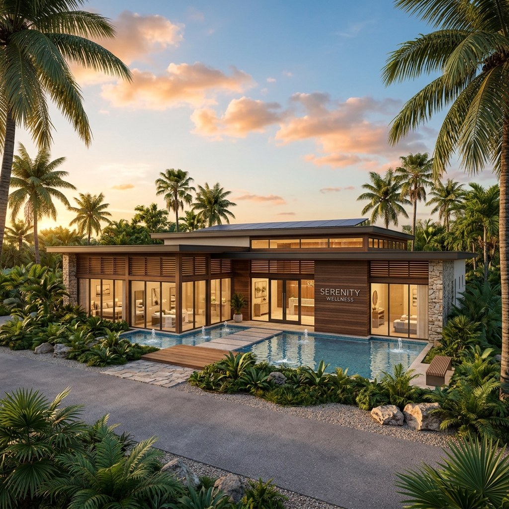 Architectural rendering of the planned Flow Fwd Restorative Wellness Center